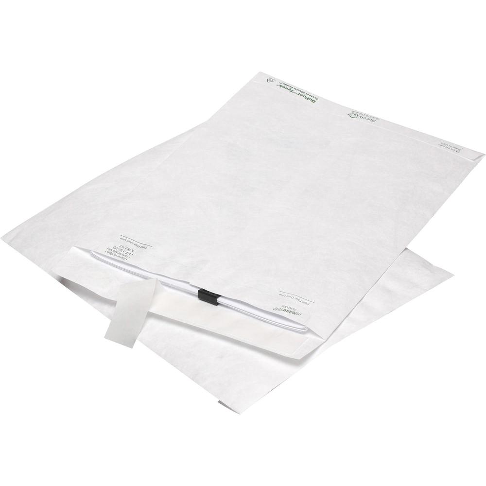 Survivor 10 x 13 DuPont Tyvek Catalog Mailer with Self-Seal Closure - Catalog - #13 1/2 - 10'' Width x 13'' Length - 14 lb - Peel & Seal - Tyvek - 50 / Box - White - SURVIVOR