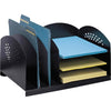 Safco 3 & 3 Combination Rack Desktop Organizers - 6 Compartment(s) - 3 Divider(s) - 3 Tier(s) - 8.25'' Height x 16.25'' Width x 11.25'' Depth - Desktop - Powder Coated - Black - Steel - 1 Each