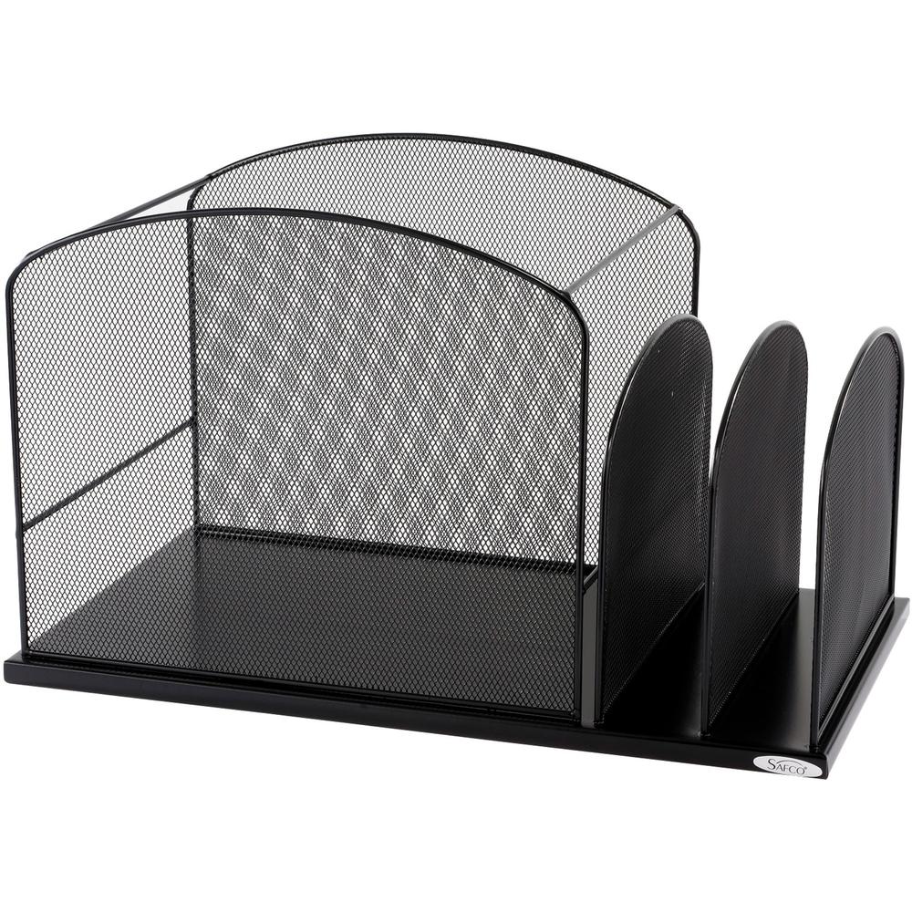 Safco Onyx 2 Upright Sections Hanging File - 11.3'' Height x 19.4'' Width x 11.4'' DepthDesktop - Black - Steel - 1 Each