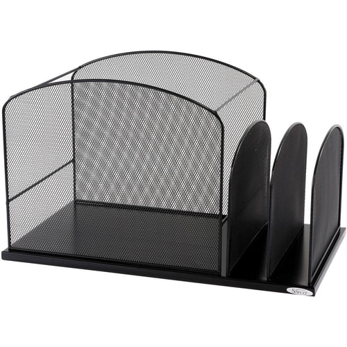 Safco Onyx 2 Upright Sections Hanging File - 11.3'' Height x 19.4'' Width x 11.4'' DepthDesktop - Black - Steel - 1 Each