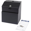 Safco Steel Suggestion Box - External Dimensions: 7.2'' Width x 6'' Depth x 8.5'' Height - 25 x Card - Key Lock Closure - Steel - Black - No - 1 Each