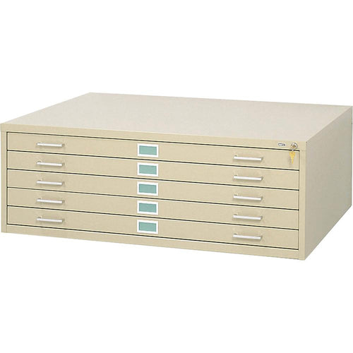 Safco 5-Drawer Steel Flat File - 41.4'' x 16.5'' x 53.4'' - 5 x Drawer(s) for File - Stackable - Tropic Sand - Powder Coated - Steel - Recycled