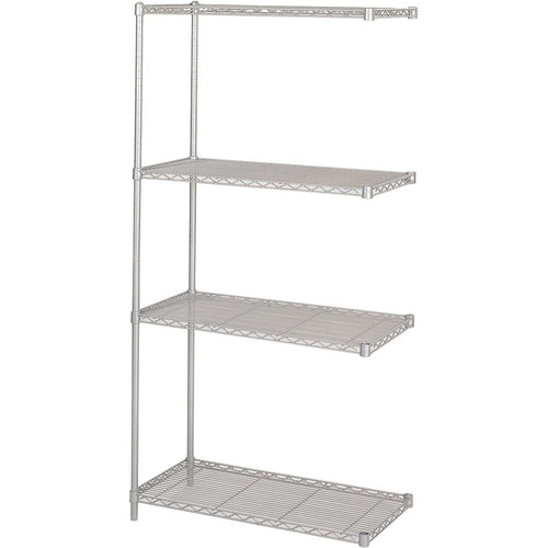 Safco Add-On Unit - 36'' x 18'' - 4 x Shelf(ves) - 1250 lb Load Capacity - Gray - Powder Coated