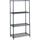 Safco Industrial Wire Shelving - 48'' x 18'' x 72'' - 4 x Shelf(ves) - 1250 lb Load Capacity - Leveling Glide, Dust Proof, Adjustable Leveler, Adjustable Feet - Black - Powder Coated - Steel - Assembly R