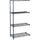 Safco Industrial Wire Shelving Add-On Unit - 48'' x 18'' x 72'' - 4 x Shelf(ves) - 1000 lb Load Capacity - Leveling Glide, Adjustable Leveler, Adjustable Feet, Dust Proof - Black - Powder Coated - Steel,