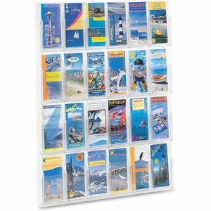 Safco 24-Pamphlet Display Rack - 24 Pocket(s) - 41'' Height x 30'' Width x 2'' Depth - Break Resistant - Clear - Plastic - 1 Each
