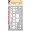 Chartpak Circle/Identification Template - Circle, Square, Hexagon, Rectangle, Diamond, Directional Arrow - 5.9'' x 10'' - Gray