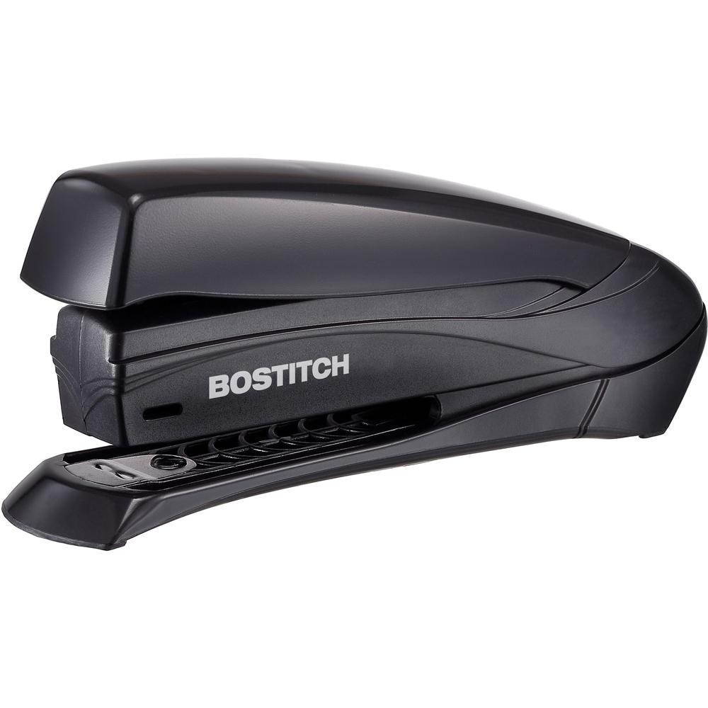 Bostitch Inspire 20 Spring-Powered Premium Desktop Stapler - Staples Upto 20 Sheet - Holds Upto 210 Staple - Full Strip - Staple Size: 0.25'' - Black - Rubber - 1 Each