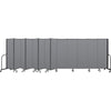 Screenflex Portable Room Dividers - 72'' Height x 24.1 ft Length - Black Metal Frame - Polyester - Stone - 1 Each