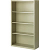 Lorell Fortress Series Bookcase - 34.5'' x 13'' x 60'' - 4 x Shelf(ves) - Putty - Powder Coated - Steel - Recycled