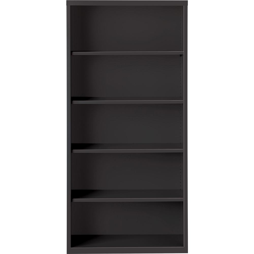Lorell Fortress Series Bookcase - 34.5'' x 13'' x 72'' - 5 x Shelf(ves) - Black - Powder Coated - Steel - Recycled