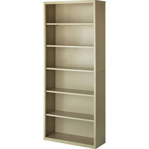 Lorell Fortress Series Bookcase - 34.5'' x 13'' x 82'' - 6 x Shelf(ves) - Putty - Powder Coated - Steel - Recycled