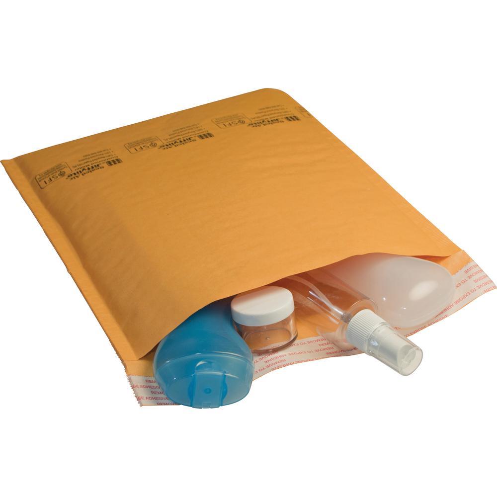 Sealed Air Jiffylite Bubble Cushioned Mailers - Padded - #5 - 10 1/2'' Width x 16'' Length - Peel & Seal - Kraft - 80 / Carton - Gold