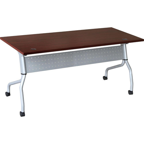 Lorell Flip Top Training Table - Rectangle Top - Four Leg Base - 4 Legs x 23.60'' Table Top Width x 72'' Table Top Depth - 29.50'' Height x 70.88'' Width x 23.63'' Depth - Assembly Required - Mahogany - Ny