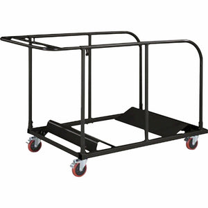 Lorell Round Planet Table Trolley Cart - Steel - 52'' Width x 32.75'' Depth x 40.16'' Height - Charcoal - For 16 Devices - 1 Each