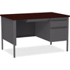 Lorell Fortress Series 48'' Right Single-Pedestal Desk - Laminated Rectangle, Mahogany Top - 30'' Table Top Length x 48'' Table Top Width x 1.13'' Table Top Thickness - 29.50'' Height - Assembly Required -