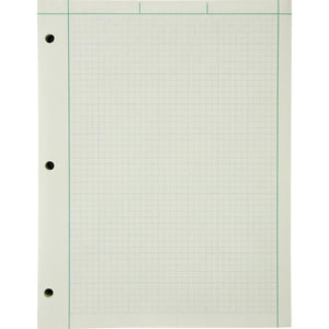 Ampad Engineering Computation Pad - 200 Sheets - Both Side Ruling Surface - Ruled Margin - 15 lb Basis Weight - Letter - 8 1/2'' x 11'' - Green Tint Paper - Chipboard Backing - 1 / Pad
