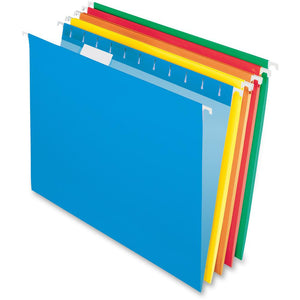 Pendaflex 1/5 Tab Cut Letter Recycled Hanging Folder - 8 1/2'' x 11'' - Assorted - 100% Recycled - 25 / Box