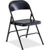 Lorell Folding Chairs - Powder Coated Steel Frame - Black - 4 / Carton
