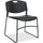 Lorell Heavy-duty Standard-height Stack Chairs - Plastic Seat - Plastic Back - Steel Frame - Black - 4 / Carton