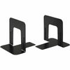 Business Source Heavy-gauge Steel Book Supports - 5.25'' Height x 5'' Width x 4.75'' Depth - Desktop - Non-skid Base, Scratch Resistant, Stain Resistant - Black - Steel - 2/Pair - 6 / Box
