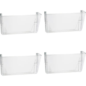 Officemate Mountable Wall File - 7'' Height x 13'' Width x 4.12'' Depth - Clear - Plastic - 4 / Carton