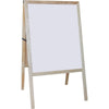 Flipside Dry-erase Board/Chalkboard Easel - Natural White/Black Surface - Hardwood Frame - Rectangle - 1 Each - Crestline Products