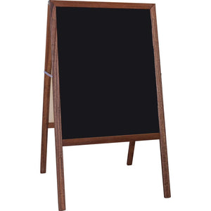 Flipside Stained Black Chalkboard Easel - Stained Black Surface - Hardwood Frame - Rectangle - 1 Each - Flipside Products