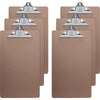 Business Source Hardboard Clipboard - 9'' x 15 1/2'' Sheet Size - Hardboard - Brown - 6 / Bundle