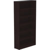Lorell Laminate Bookcase - 0.8'' Shelf, 36'' x 12''72'' - 6 Shelve(s) - 5 Adjustable Shelf(ves) - Square Edge - Material: Thermofused Laminate (TFL) - Finish: Espresso
