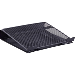 Lorell Mesh Laptop Stand - 3.50'' Height x 13'' Width x 11.50'' Depth - Desktop - Steel, Metal - Black