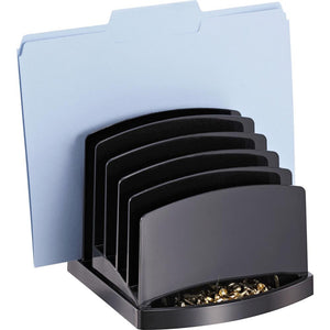 Officemate 2200 Series Incline Sorter - 6 Compartment(s) - 6.4'' Height x 7.5'' Width x 7.5'' Depth, Desktop - Black - Plastic - 1 Each