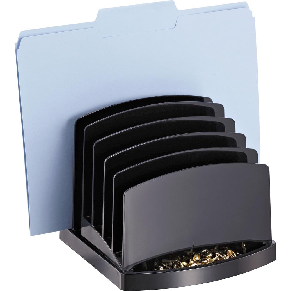 Officemate 2200 Series Incline Sorter - 6 Compartment(s) - 6.4'' Height x 7.5'' Width x 7.5'' Depth, Desktop - Black - Plastic - 1 Each