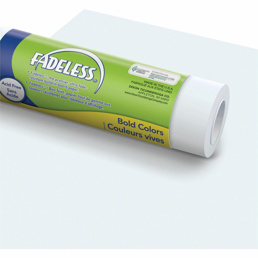 Fadeless Bulletin Board Art Paper - ClassRoom Project, Home Project, Office Project - 48''Width x 50 ftLength - 1 / Roll - White - Pacon