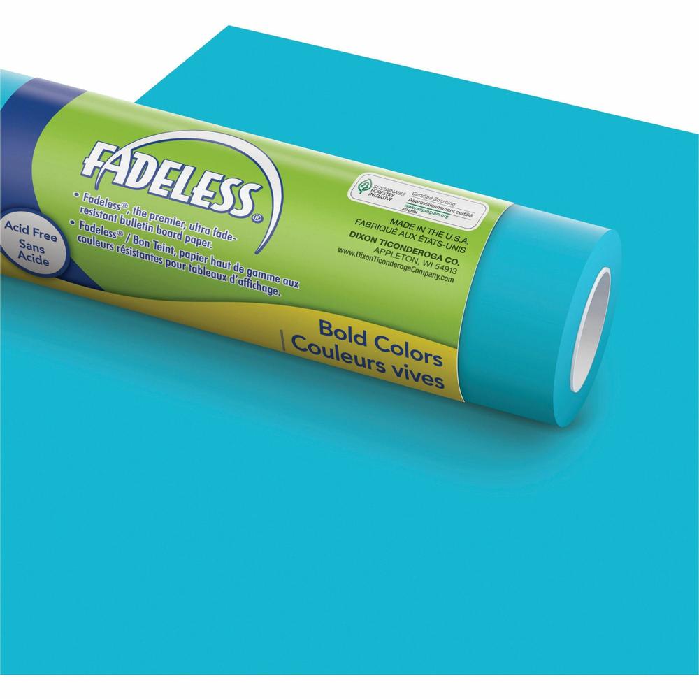 Fadeless Bulletin Board Art Paper - ClassRoom Project, Home Project, Office Project - 48''Width x 50 ftLength - 1 / Roll - Azure Blue