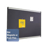 Prestige Plus Magnetic Fabric Bulletin Boards, 72'' x 48'', Gray Surface, Satin Aluminum Frame - Quartet