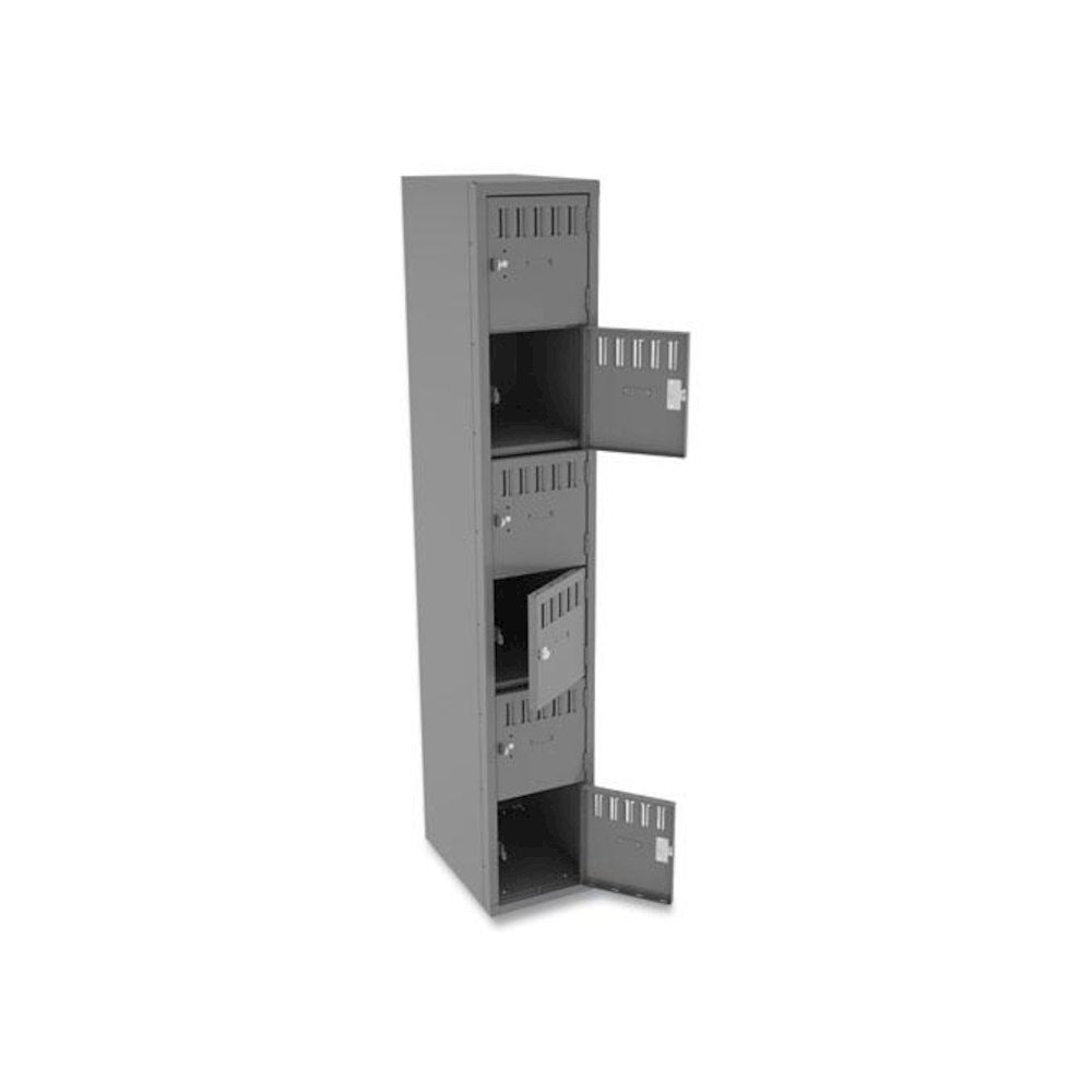 Box Compartments, Single Stack, 12w x 18d x 72h, Medium Gray - Tennsco