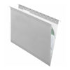 Pendaflex 1/5 Tab Cut Letter Recycled Hanging Folder - 8 1/2'' x 11'' - 11 pt. - Gray - Reinforced, Perforated - 10% Recycled - 25 / Box