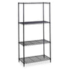 Safco Industrial Wire Shelving - 36'' x 24'' - 4 x Shelf(ves) - 2500 lb Load Capacity - Leveling Glide, Dust Proof, Adjustable Shelf, Durable - Black - Powder Coated - Steel - Assembly Required