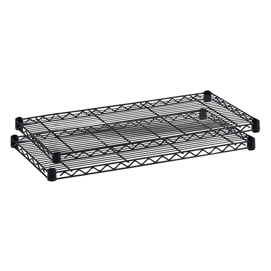 Safco Industrial Wire Extra Shelf - 48'' x 24'' x 1.5'' - 2 x Shelf(ves) - 2500 lb Load Capacity - Adjustable Glide, Durable - Black - Powder Coated - Steel - Assembly Required