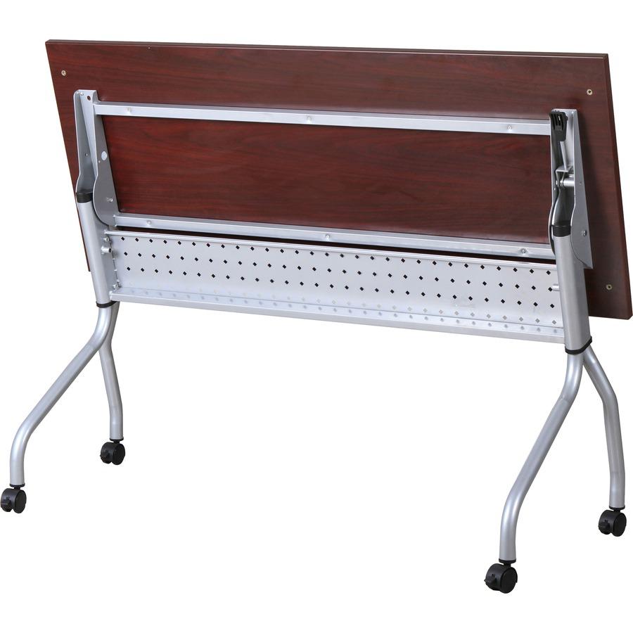 Lorell Flip Top Training Table - Rectangle Top - Four Leg Base - 4 Legs x 23.60'' Table Top Width x 72'' Table Top Depth - 29.50'' Height x 70.88'' Width x 23.63'' Depth - Assembly Required - Mahogany - Ny