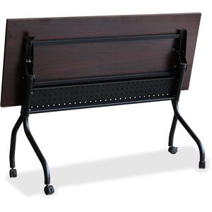 Lorell Flip Top Training Table - Rectangle Top - Four Leg Base - 4 Legs x 60'' Table Top Width x 23.60'' Table Top Depth - 29.50'' Height x 59'' Width x 23.63'' Depth - Assembly Required - Black, Mahogany
