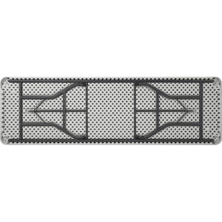 Lorell Extra-Capacity Ultra-Lite Folding Table - Light Gray Top - Dark Gray Base - 750 lb Capacity x 96'' Table Top Width x 30'' Table Top Depth - 29.25'' Height - Gray - High-density Polyethylene (HDPE)