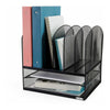 Safco Onyx 2 Horizontal/6 Upright Desk Organizer - 8 Compartment(s) - 13'' Height x 13.25'' Width x 11.50'' Depth - Desktop - Black - Steel - 1 Each