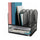 Safco Onyx 2 Horizontal/6 Upright Desk Organizer - 8 Compartment(s) - 13'' Height x 13.25'' Width x 11.50'' Depth - Desktop - Black - Steel - 1 Each