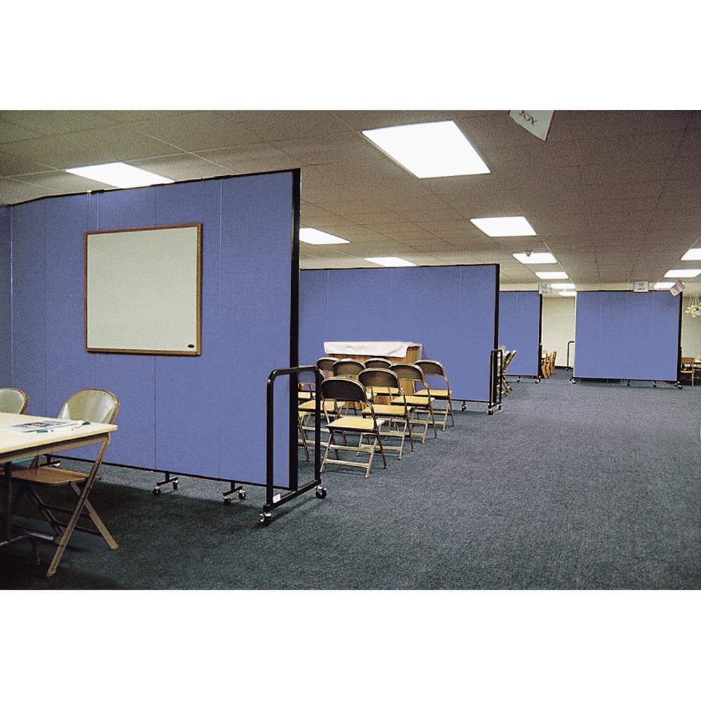 Screenflex Portable Room Dividers - 72'' Height x 20.4 ft Length - Black Metal Frame - Polyester - Stone - 1 Each