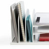Safco Onyx 3 Tray/3 Upright Section Desk Organizer - 8.25'' Height x 19.50'' Width x 11.50'' Depth - Desktop - White - Steel - 1 Each