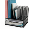 Safco Onyx 2 Horizontal/6 Upright Desk Organizer - 8 Compartment(s) - 13'' Height x 13.25'' Width x 11.50'' Depth - Desktop - Black - Steel - 1 Each