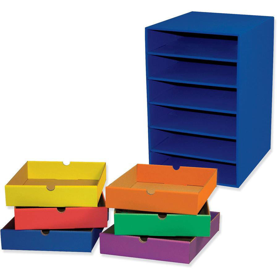 Classroom Keepers 6-Shelf Organizer - 6 Shelf(ves) - 17.8'' Height x 13.5'' Width x 12'' Depth - 70% Recycled - Blue - 1 Each