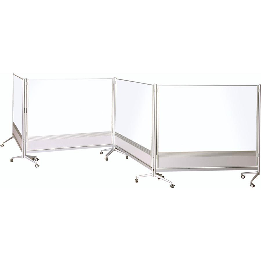MooreCo Mobile Dry-erase Double-sided Partition - 76'' (6.3 ft) Width x 74'' (6.2 ft) Height - Rectangle - Assembly Required - 1 Each